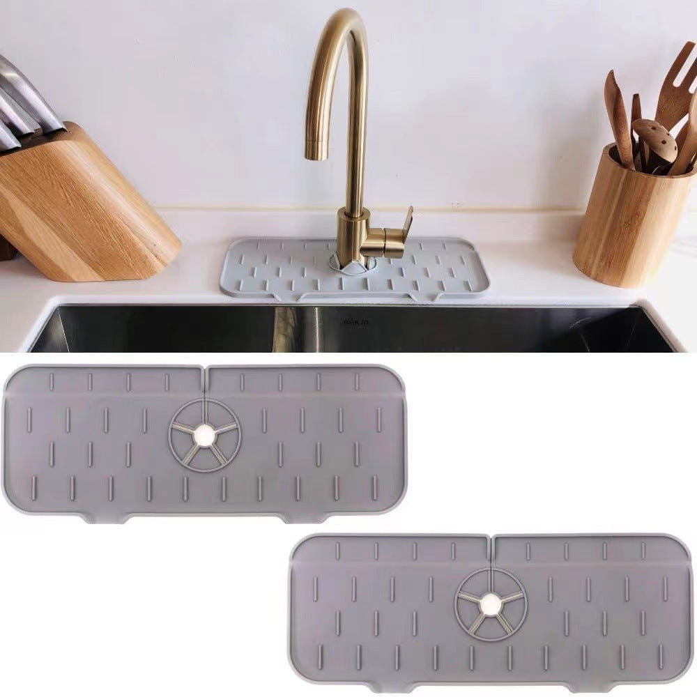Kitchen Silicone  Faucet Absorbent Mat Sink Splash Guard Silicone Faucet Splash Catcher Countertop Protector For Bathroom